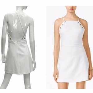 GUESS White Open Back Celise Grommet Sleeveless A-Line  DRESS Stretchy L